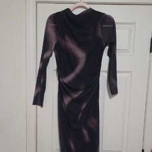 SHEIN Black and Purple Long Sleeve Dress